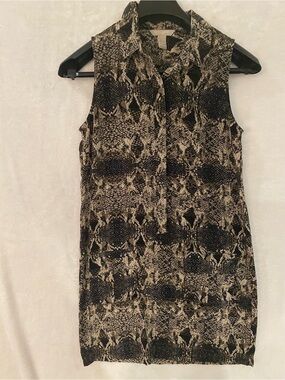 Banana Republic Black Tan Snake Print Dress US 2